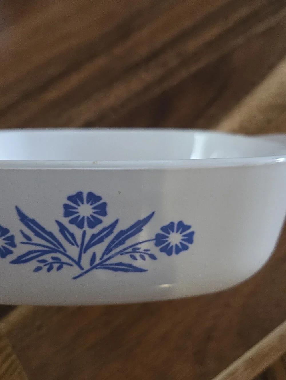 Corning Ware 1-quart square casserole dish in the classic Blue Cornflower